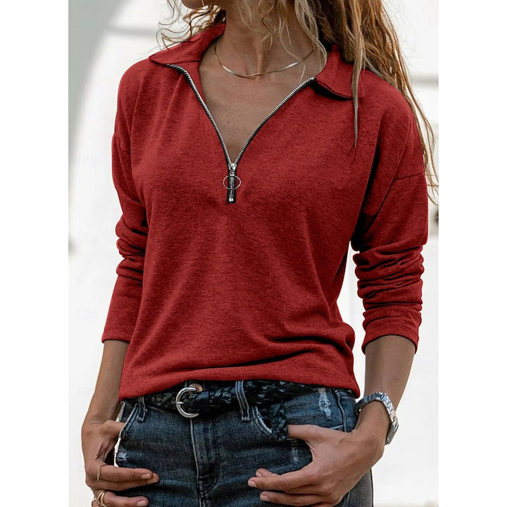 Elodie | Relaxed Quarter-Zip Collared Top