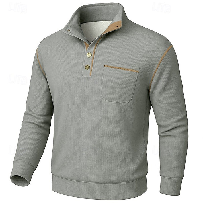 Byron | Button-Up Standing Collar Pullover