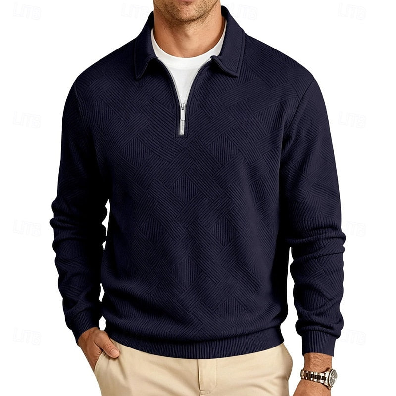 Anders | Refined Textured Quarter-Zip Pullover