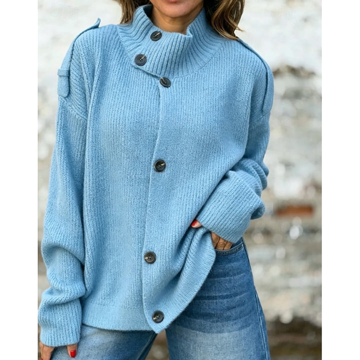 Hazel | Buttoned Stand-Collar Cardigan