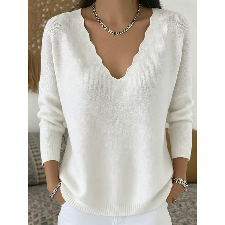 Paige | Scalloped V-Neck Halloween Sweater