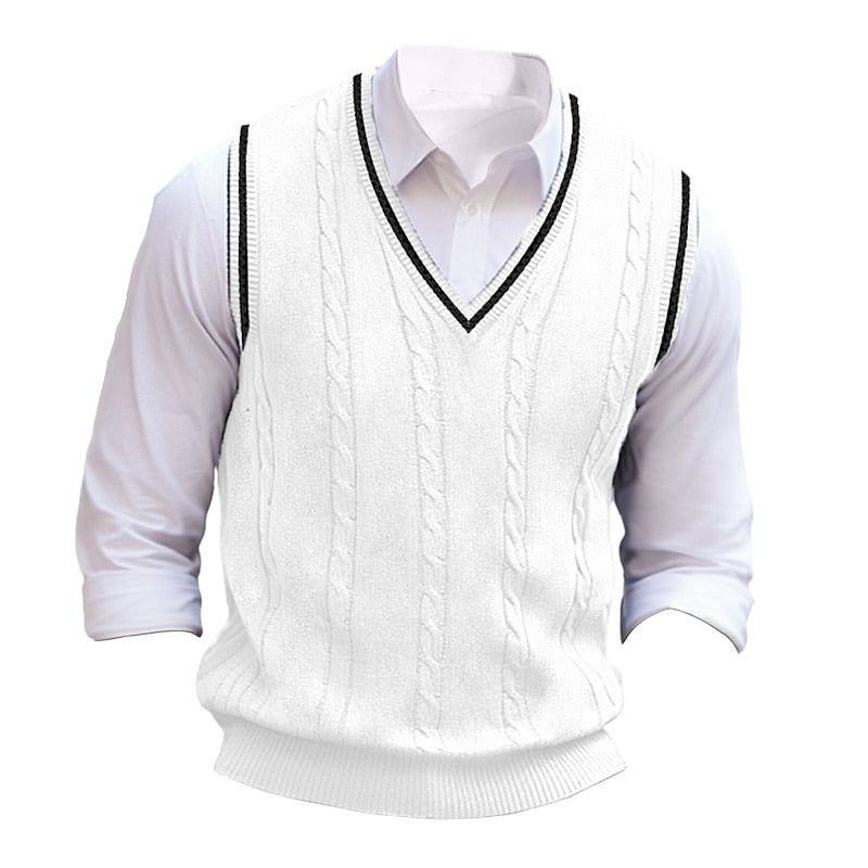 Clifton | Cable-Knit V-Neck Sweater Vest