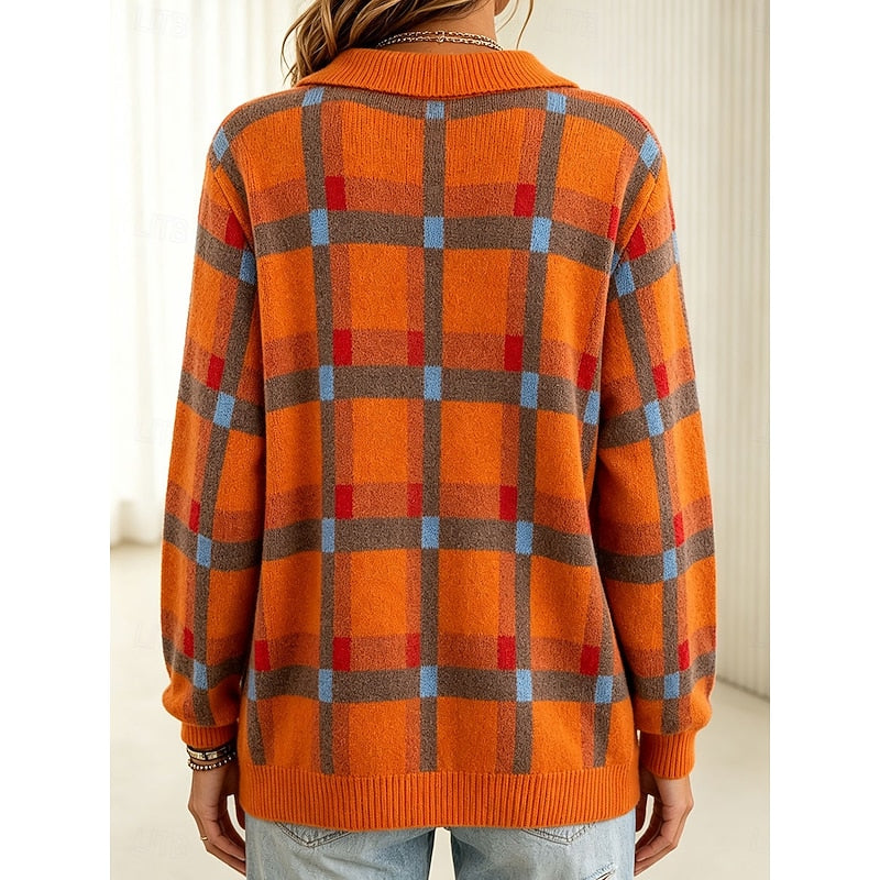 Gemma | Checked Button-Front Cardigan