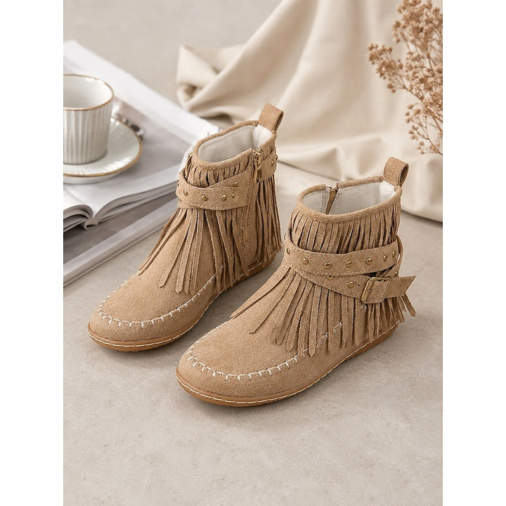 Rowena | Fringe Moccasin Ankle Boots