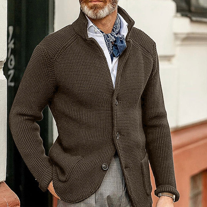 Dean | Textured Stand-Collar Cardigan