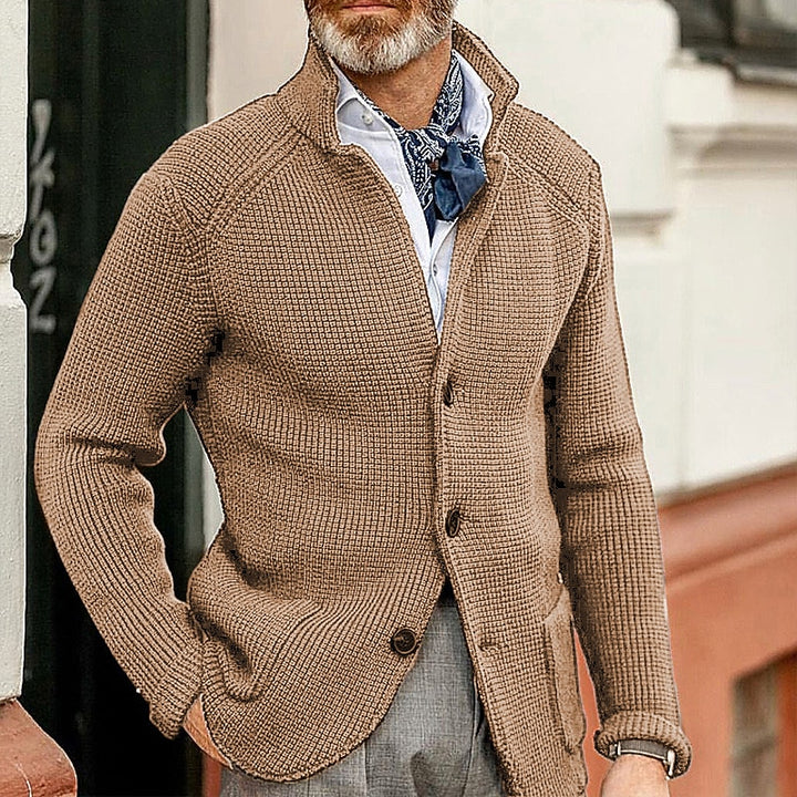 Dean | Textured Stand-Collar Cardigan