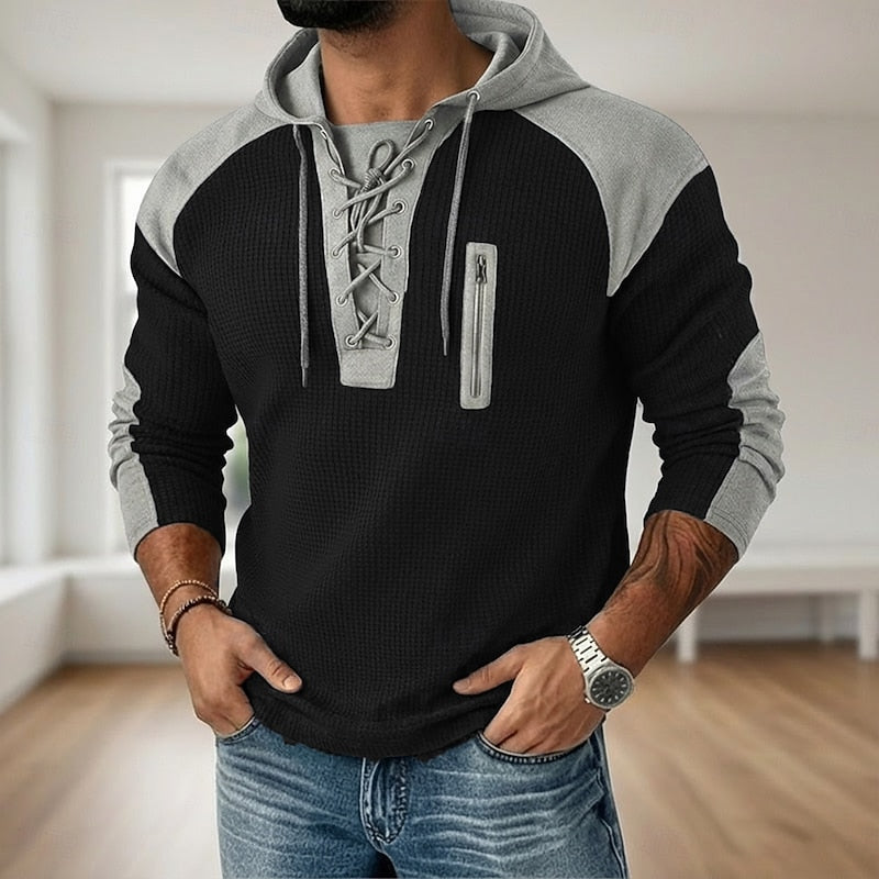 Redford | Lace-Up Hooded Sweater