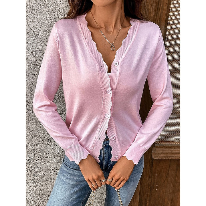 Sloane | Scalloped-Edge Button Cardigan