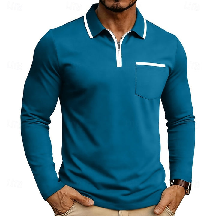 Sheldon | Quarter-Zip Long Sleeve Polo Shirt