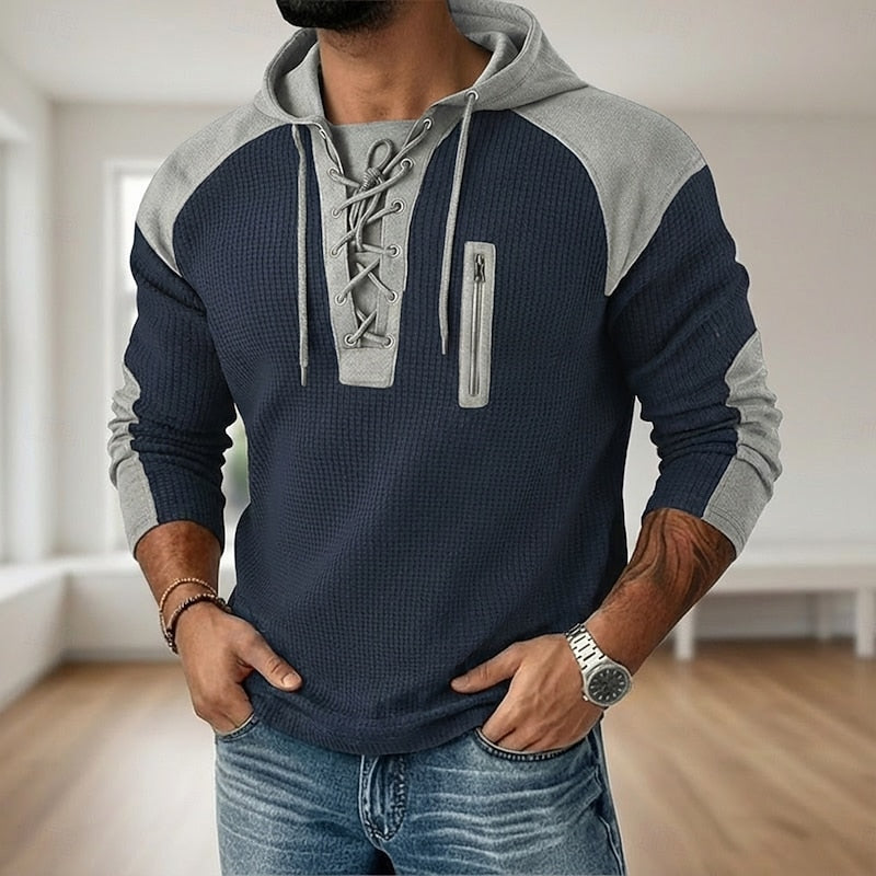 Redford | Lace-Up Hooded Sweater