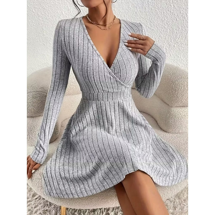 Annette | Wrap-Front A-Line Sweater Dress