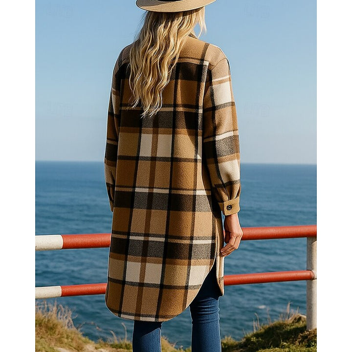 Elsie | Longline Checkered Coat