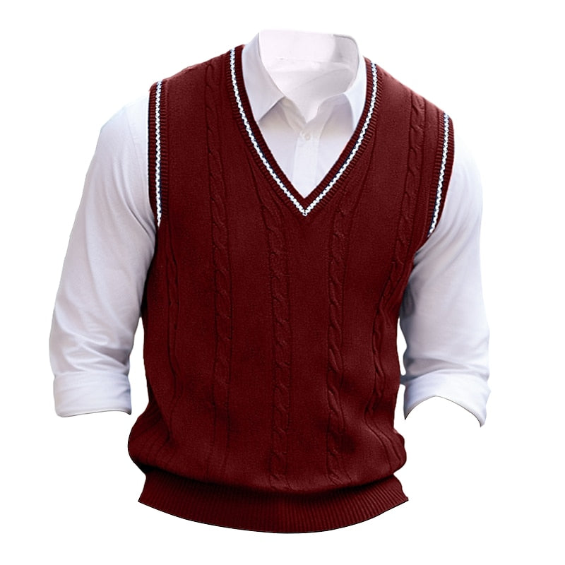 Clifton | Cable-Knit V-Neck Sweater Vest