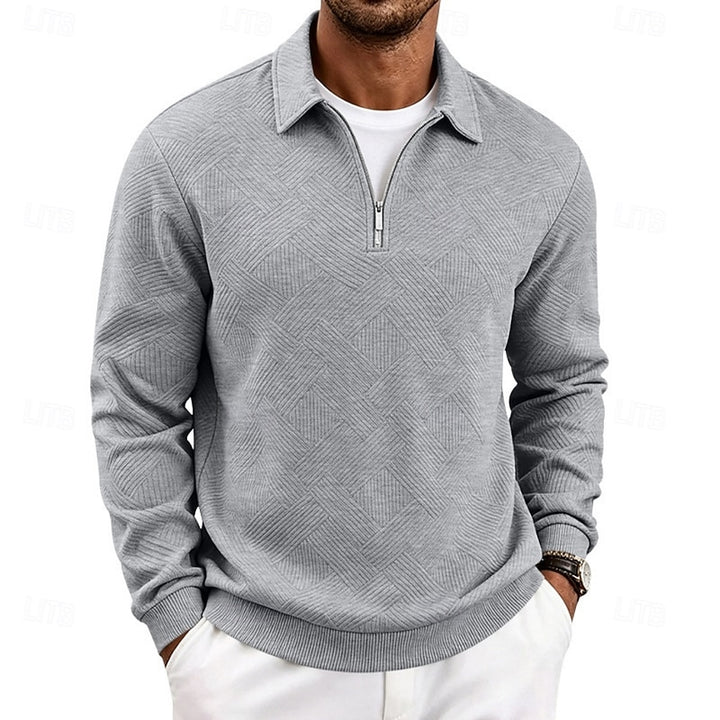 Anders | Refined Textured Quarter-Zip Pullover