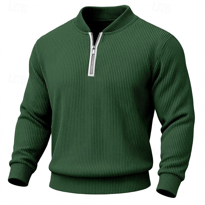 Emerson | Ribbed Quarter-Zip Sweater
