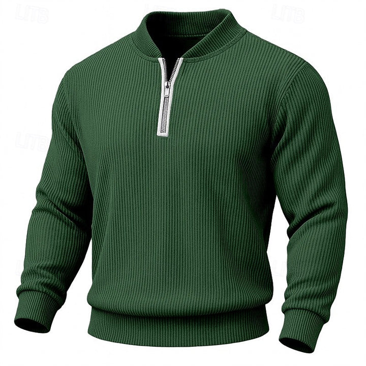 Emerson | Ribbed Quarter-Zip Sweater