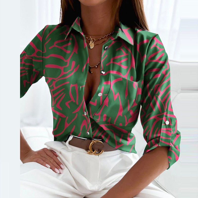 Vera | Classic Collared Printed Blouse