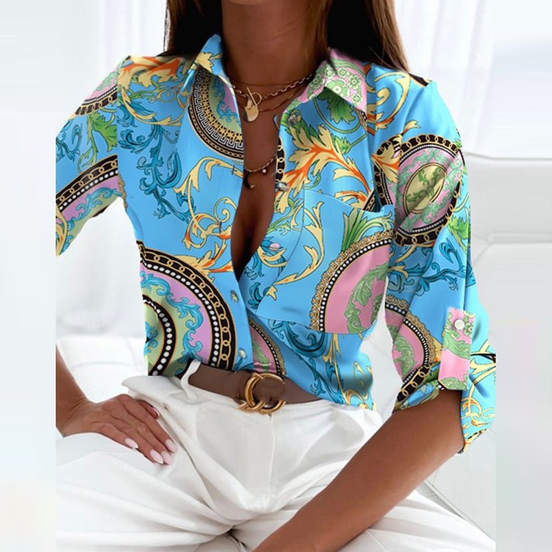 Vera | Classic Collared Printed Blouse