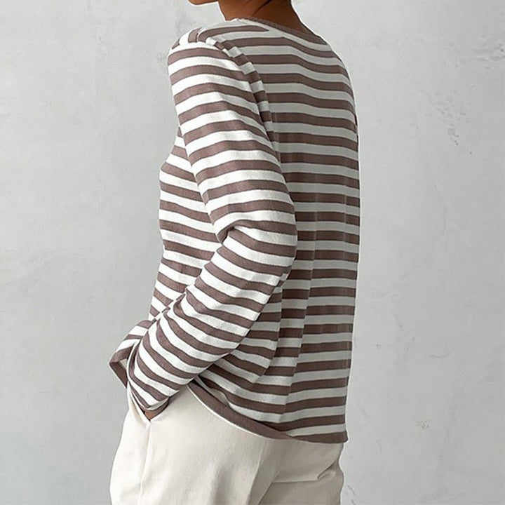 Nadine | Relaxed Striped Long Sleeve Sweater