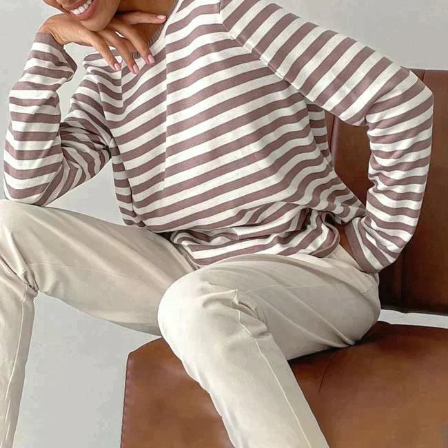 Nadine | Relaxed Striped Long Sleeve Sweater