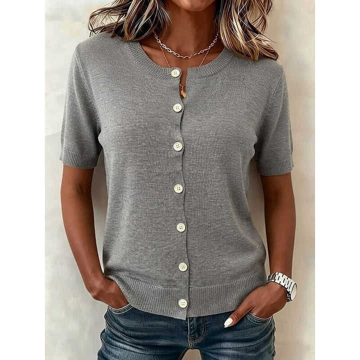 Tamsin | Button-Front Short-Sleeve Top