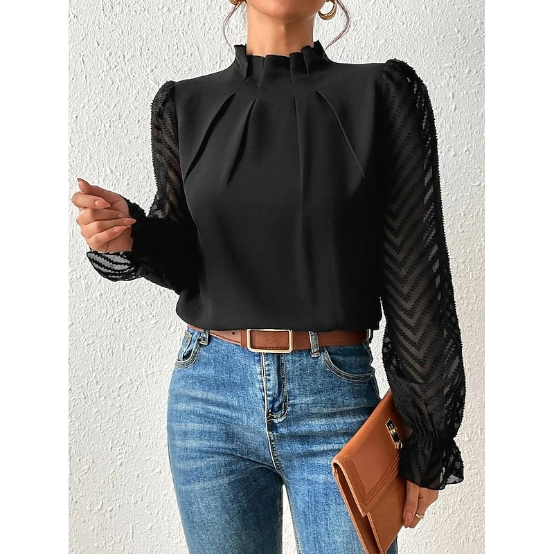 Odette | Elegant High-Neck Blouse