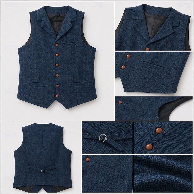 Everard | Herringbone Single-Breasted Vest