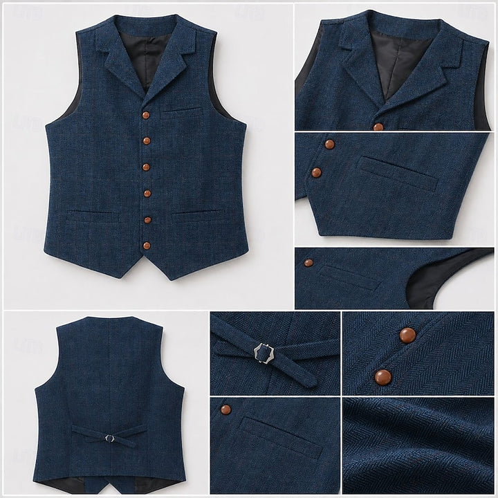 Everard | Herringbone Single-Breasted Vest