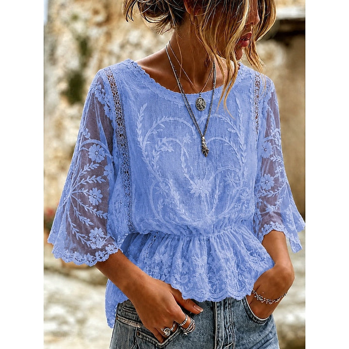 Annette | Embroidered Peplum Blouse