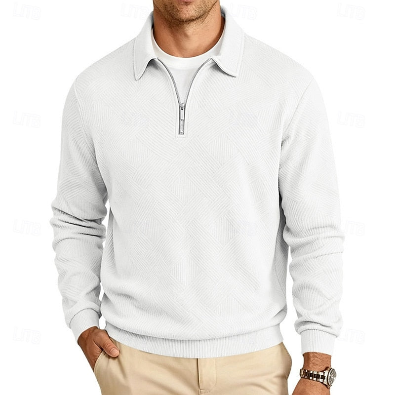 Anders | Refined Textured Quarter-Zip Pullover