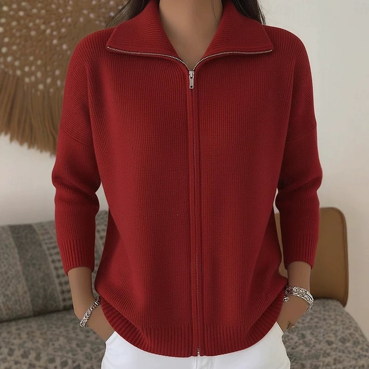 Lorelei | Zip-Front Collared Cardigan