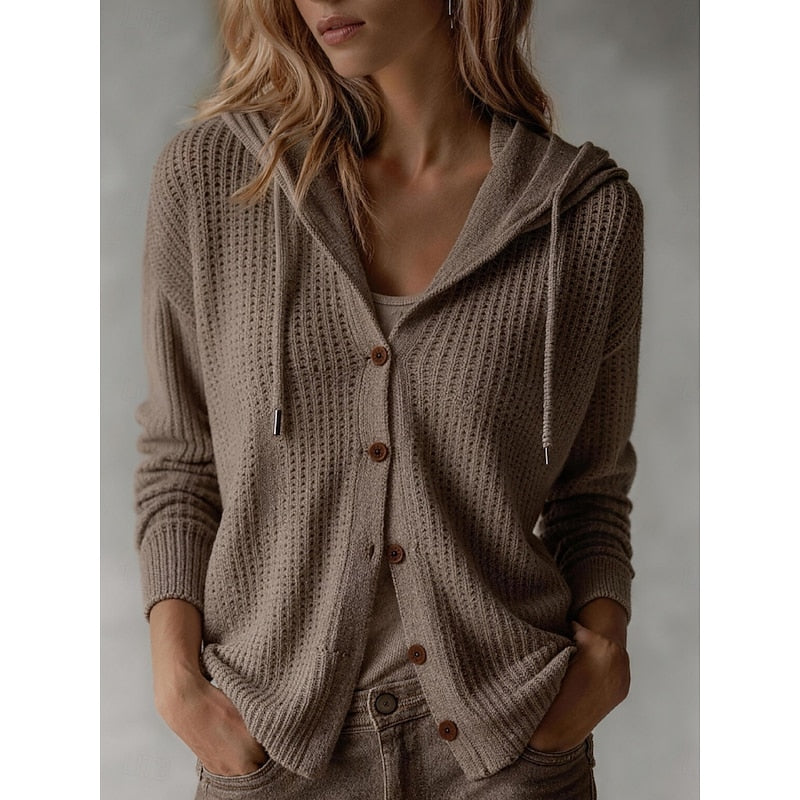 Wren | Relaxed Hooded Button Cardigan