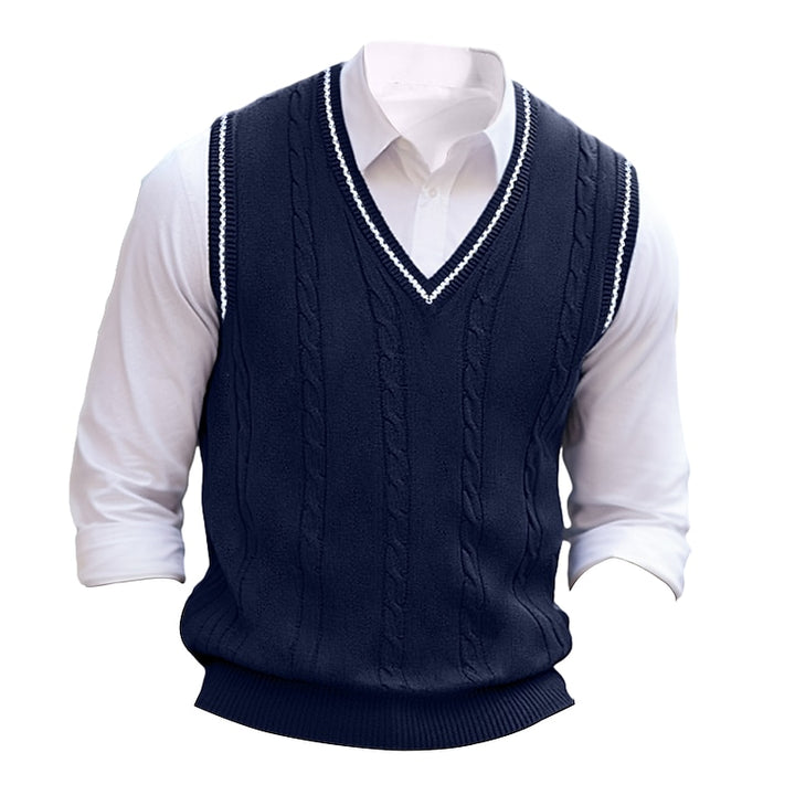 Clifton | Cable-Knit V-Neck Sweater Vest