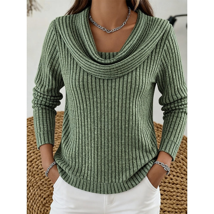 Imogen | Cowl Neck Ribbed Sweater
