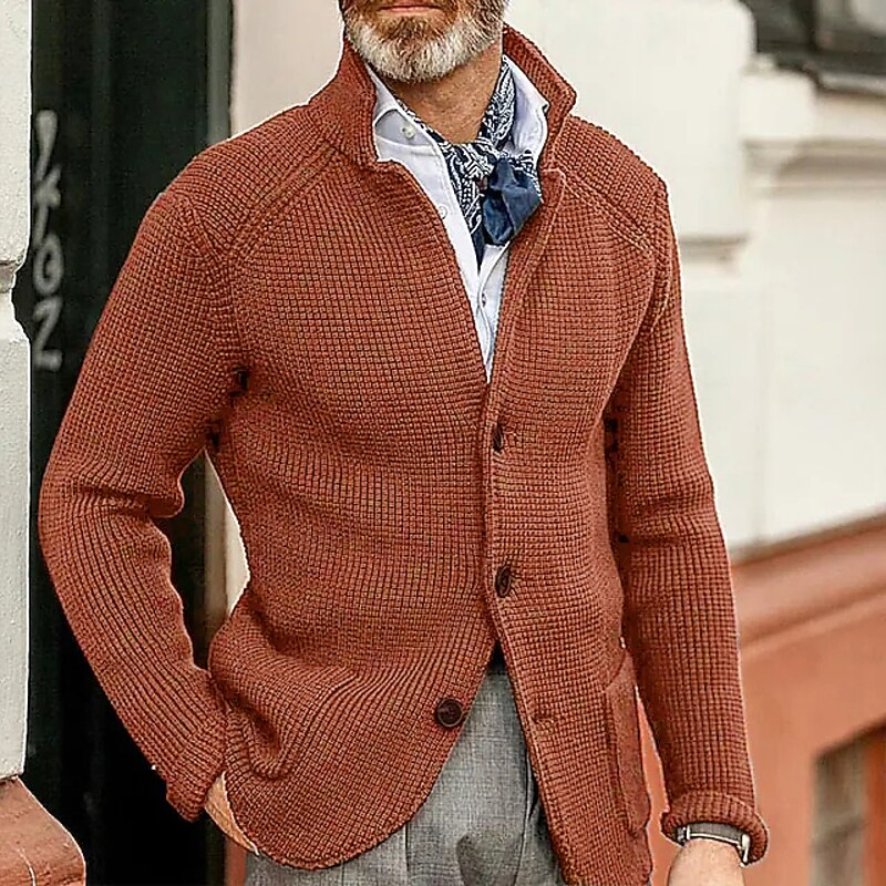 Dean | Textured Stand-Collar Cardigan