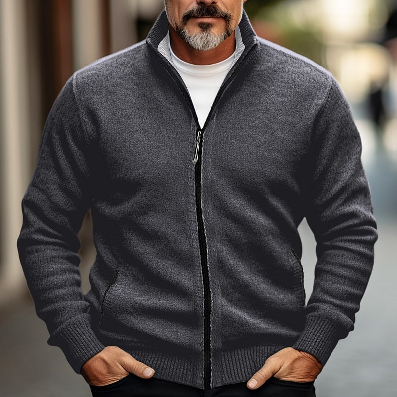 Lachlan | Full-Zip Stand-Collar Cardigan