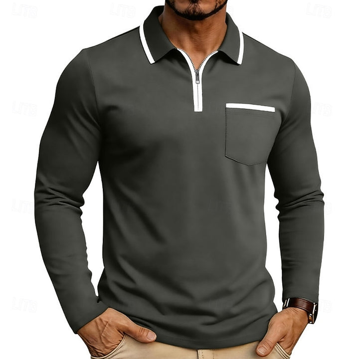 Sheldon | Quarter-Zip Long Sleeve Polo Shirt