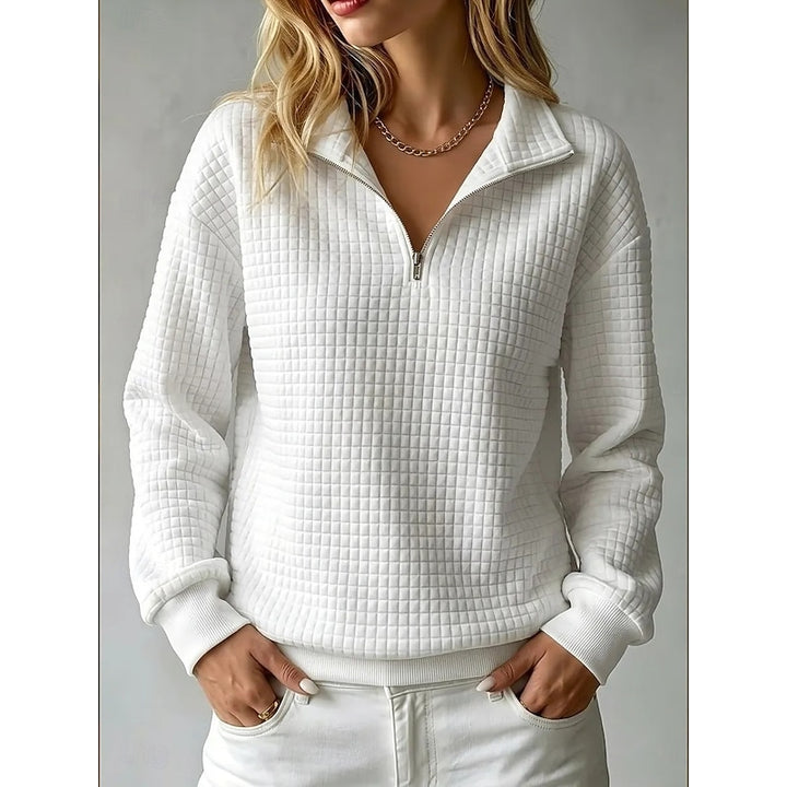 Elaine | Textured Half-Zip Sweatshirt