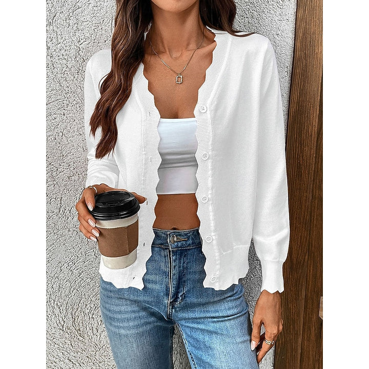 Sloane | Scalloped-Edge Button Cardigan