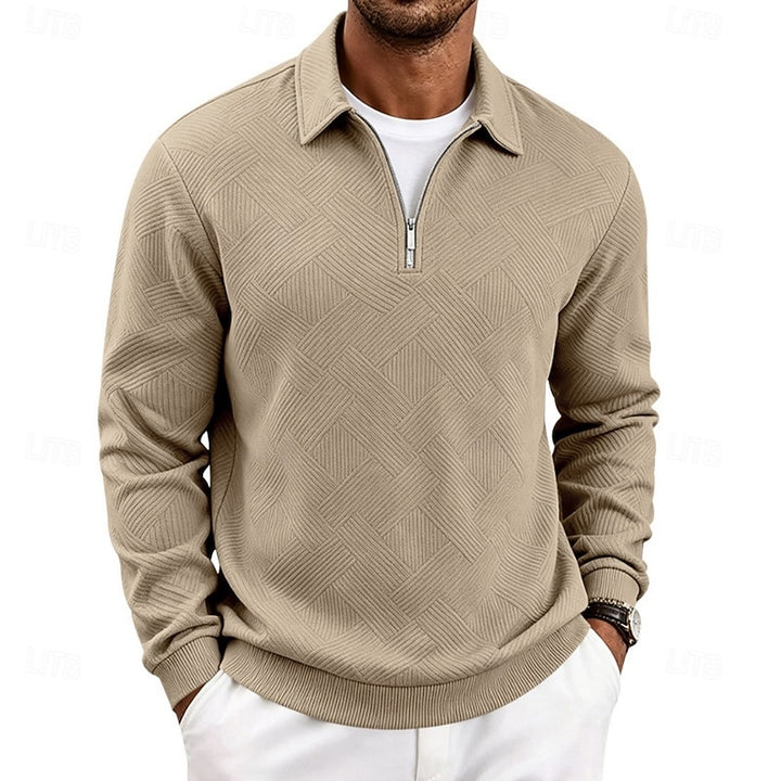 Anders | Refined Textured Quarter-Zip Pullover