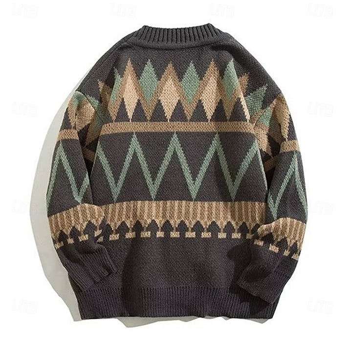 Otis | Christmas Patterned V-Neck Cardigan