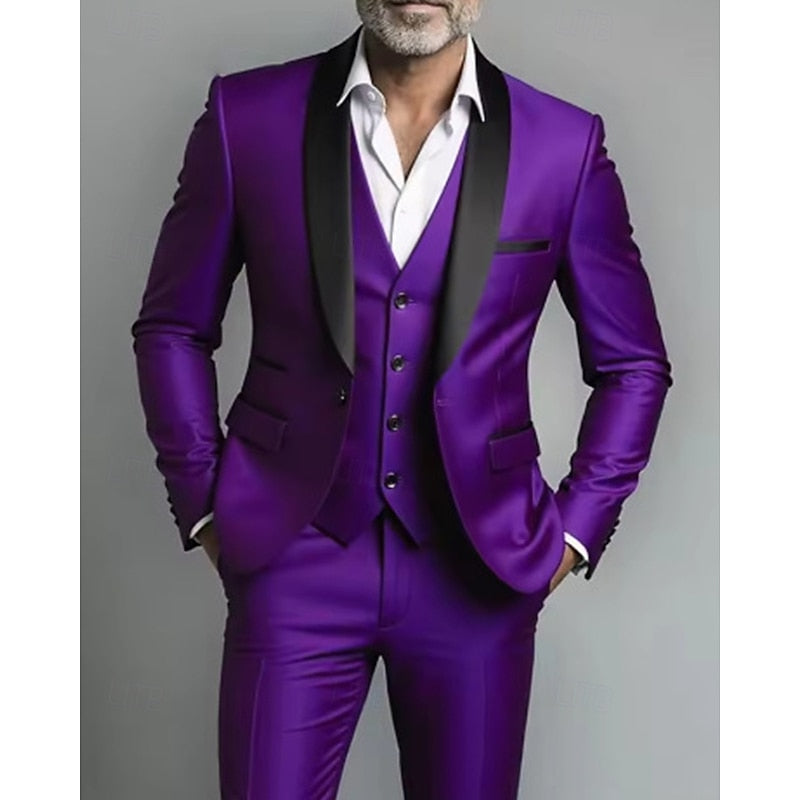 Frederick | Contrast-Lapel Three-Piece Set