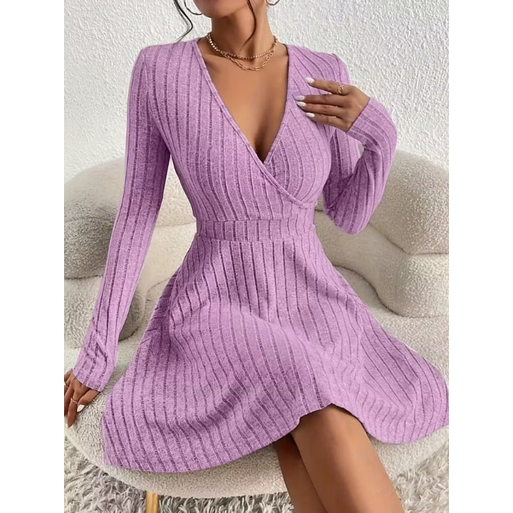 Annette | Wrap-Front A-Line Sweater Dress