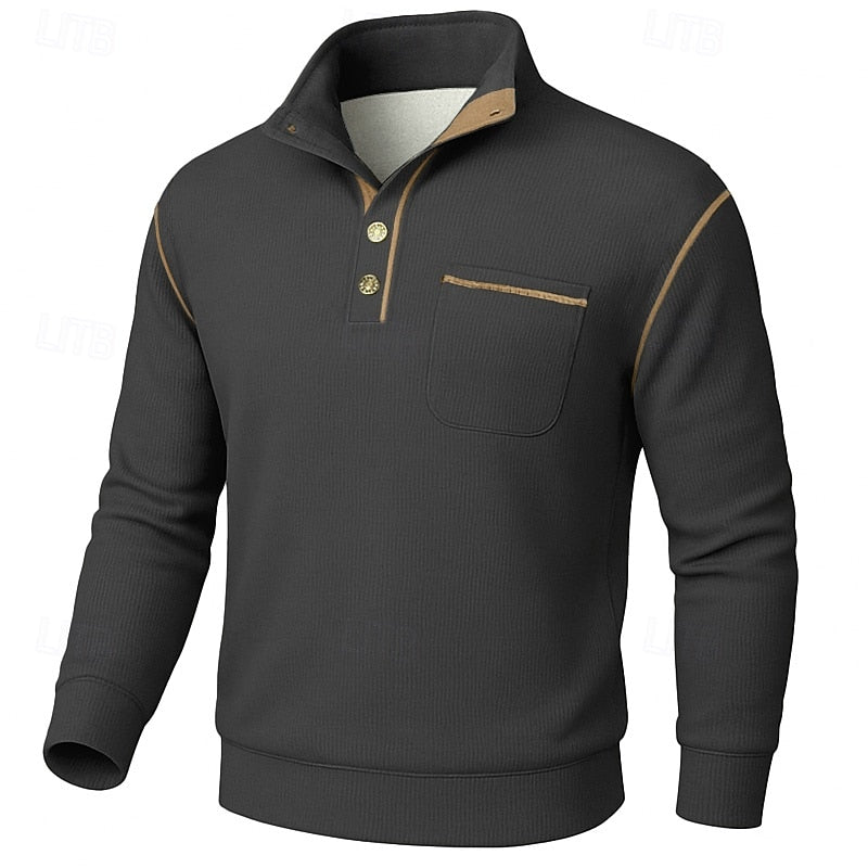 Byron | Button-Up Standing Collar Pullover