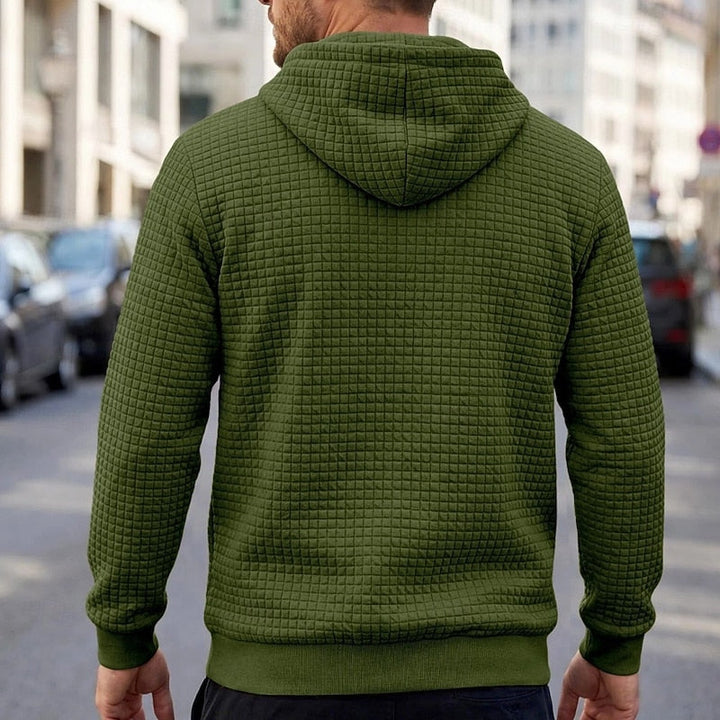 Hugh | Textured Hooded Pullover Hoodie