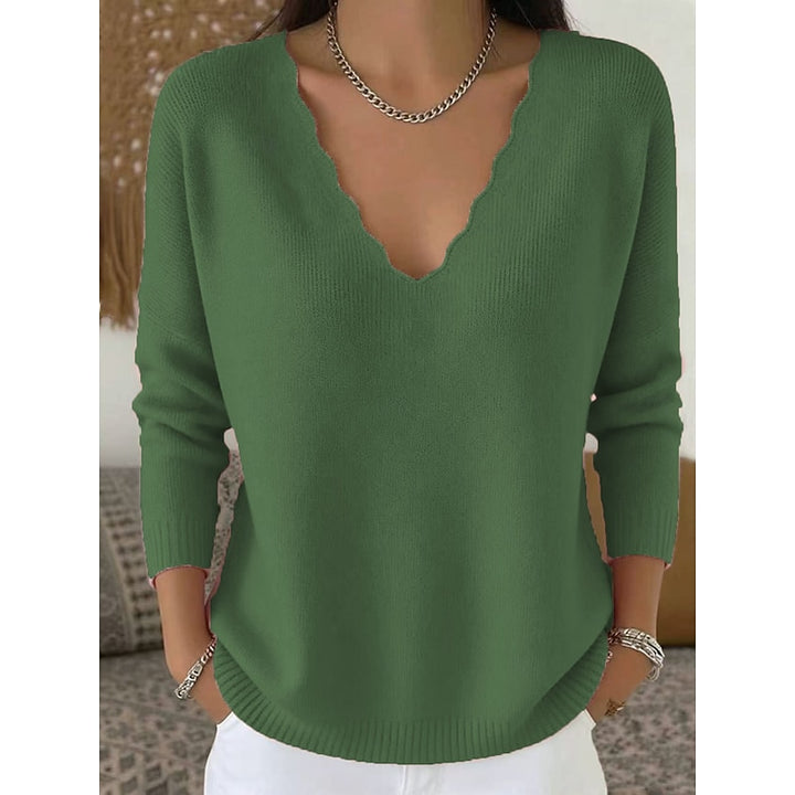 Paige | Scalloped V-Neck Halloween Sweater