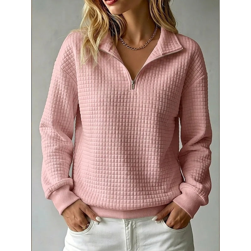 Elaine | Textured Half-Zip Sweatshirt