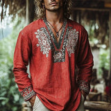 Julian | Embroidered V-Neck Tunic Shirt