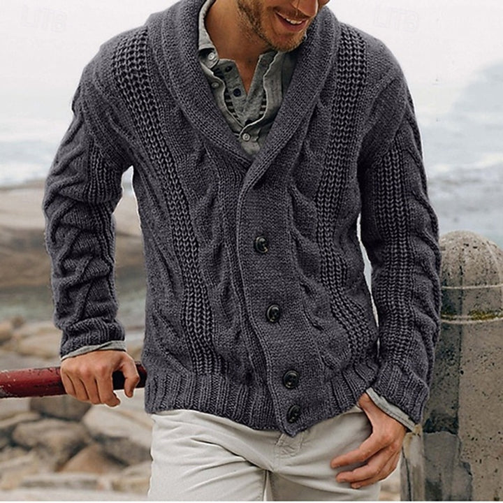 Walker | Cable-Knit Shawl Collar Cardigan