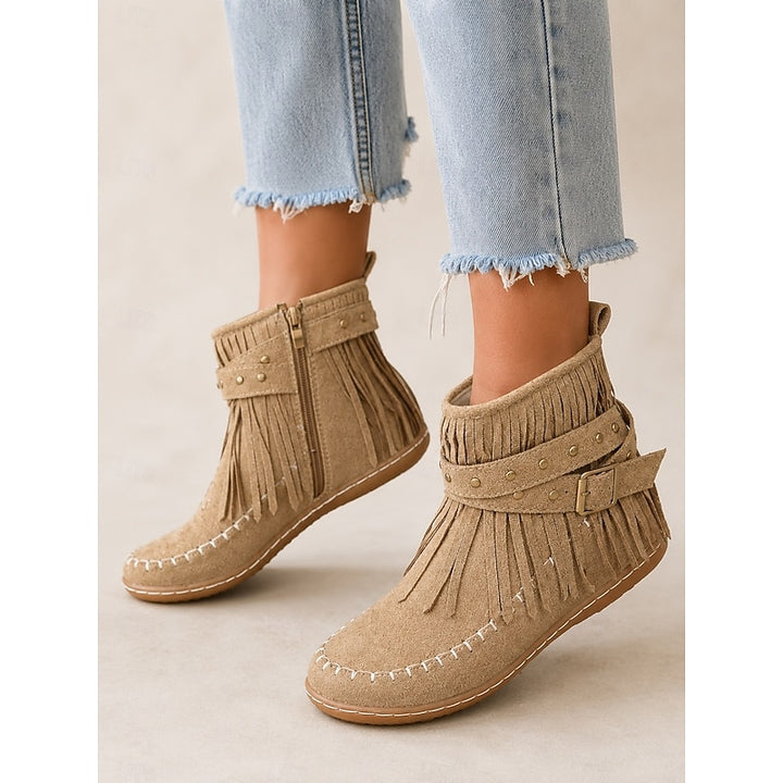 Rowena | Fringe Moccasin Ankle Boots